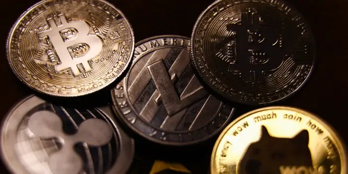 Illustration of a crypto wallet interface showing Bitcoin and USDT balances.